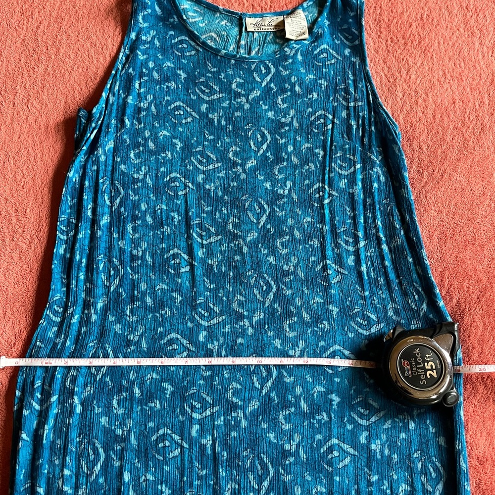 Kathie Lee Collection Teal Patterned Tank Top Maxi Dress, size Small 4/6